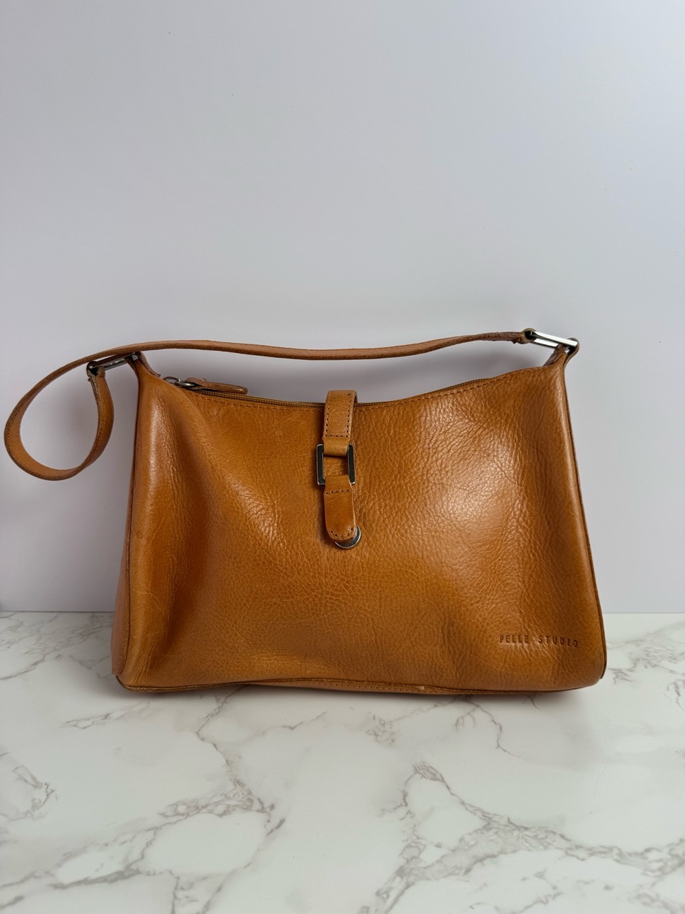 Pelle Studio Wilsons Leather Cognac Brown Italian Leather Shoulder Bag